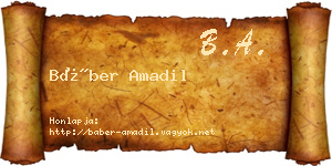 Báber Amadil névjegykártya